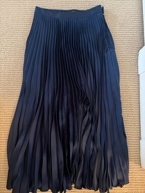 Abercrombie Navy Pleated Maxi Skirt